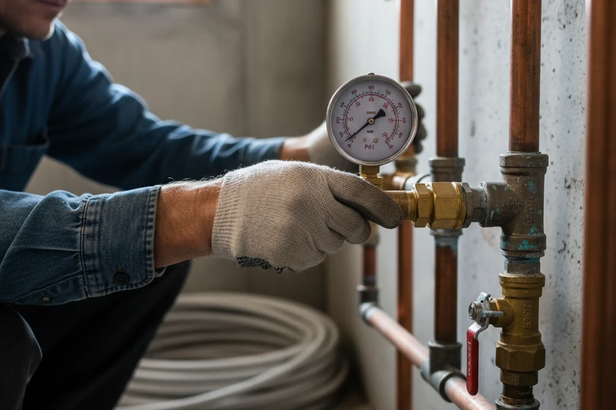 Pressure testing a repaired line during Water Line Repair in Elrama